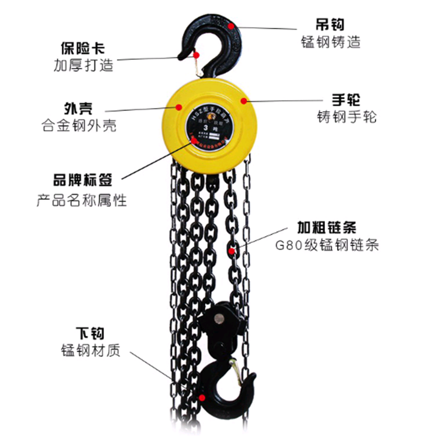 手拉葫蘆 鏈條起重葫蘆 手動(dòng)倒鏈吊葫蘆滑輪